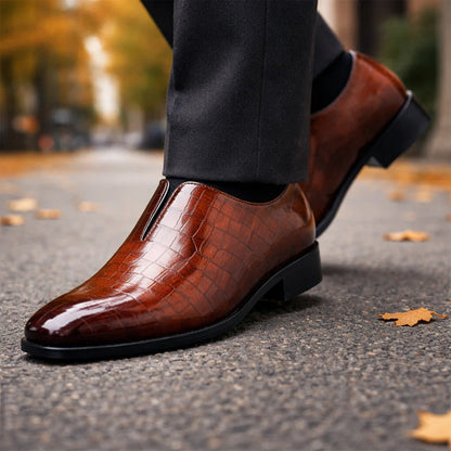 Jack Washington Croc-Texture Slip-On Loafers