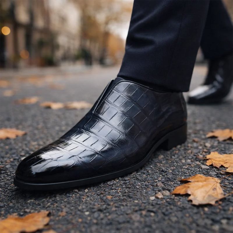 Jack Washington Croc-Texture Slip-On Loafers