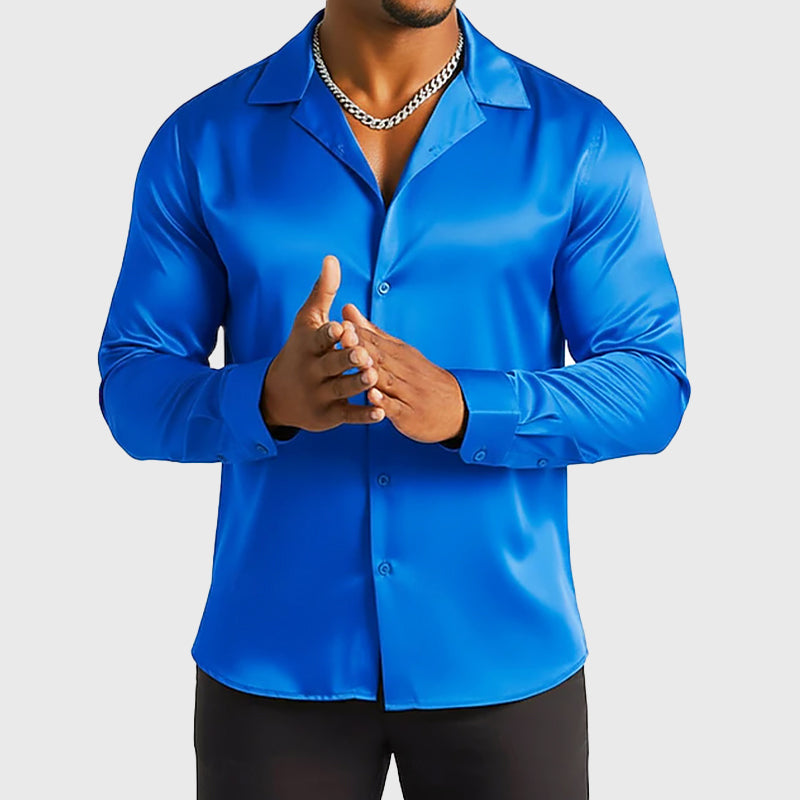 Jack Washington Formal Button-Up Satin Shirt