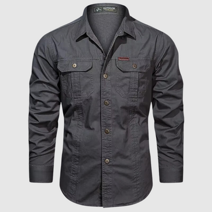 Huds on cotton grey shirt for men - infinityloyal