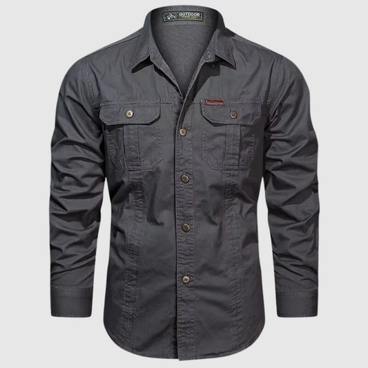 Huds on cotton grey shirt for men - infinityloyal