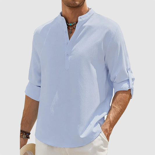 Jack Washington Linen Shirt with Half Button Placket