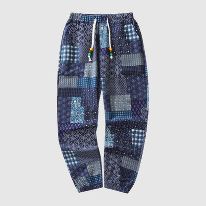 Jack Washington Patchwork Print Drawstring Pants