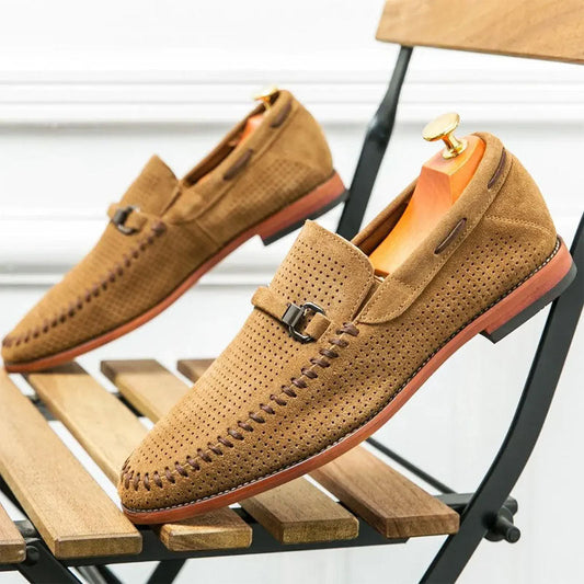 Jack Washington Perforated Suede Loafers