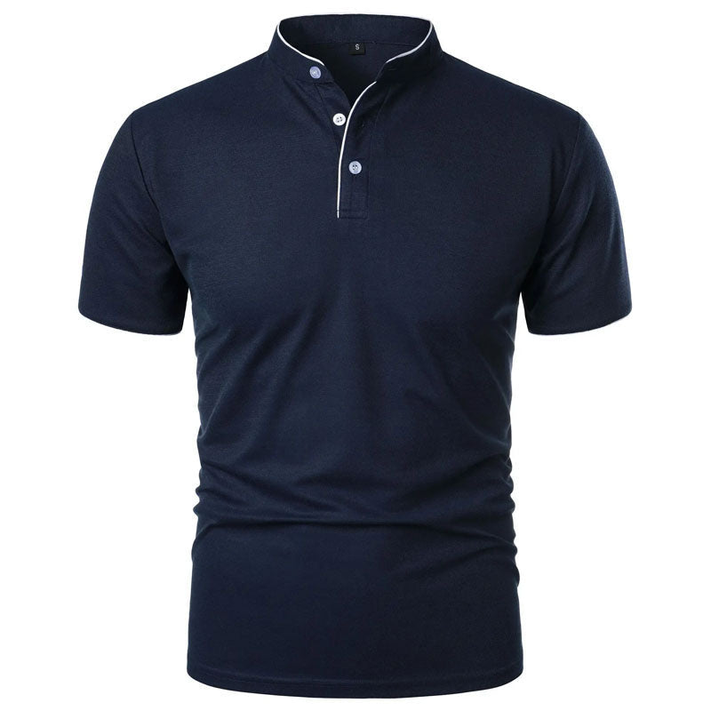 Jack Washington Stand Collar T-Shirt with Contrast Trim