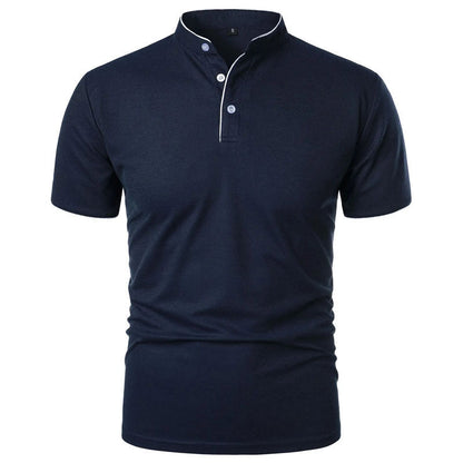 Jack Washington Stand Collar T-Shirt with Contrast Trim