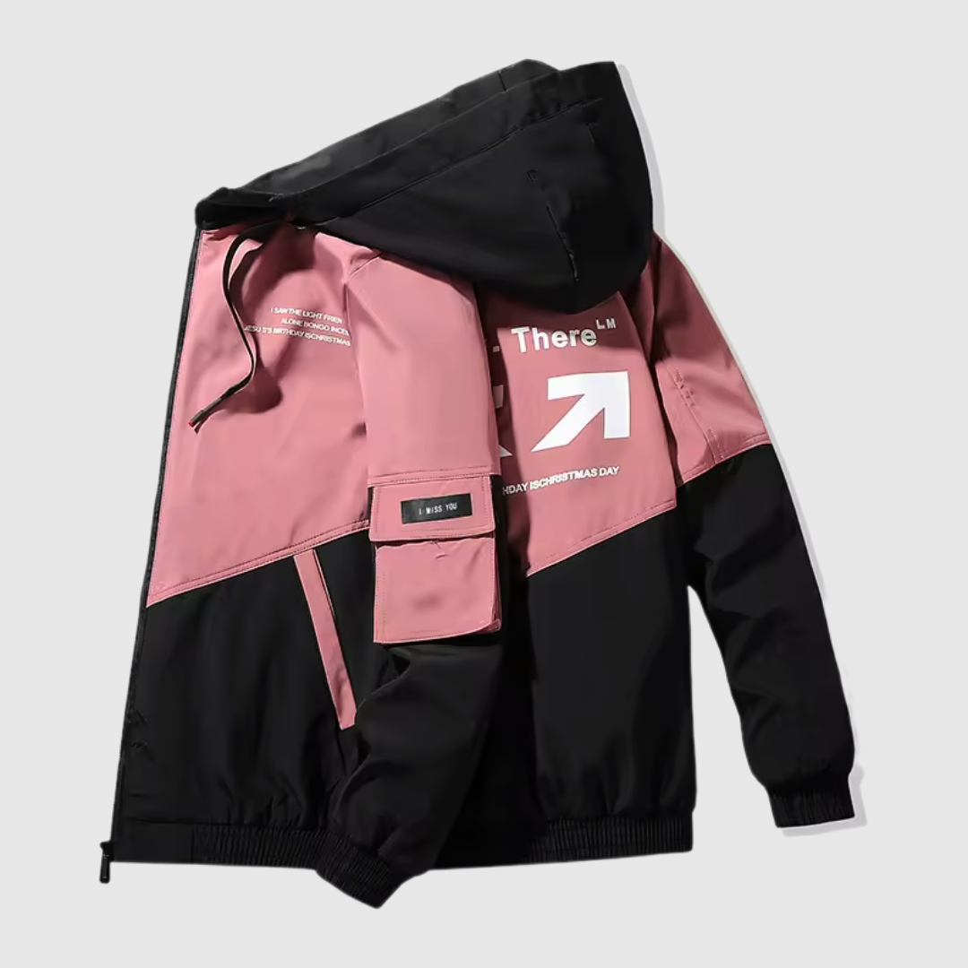 pink hooded men jacket 