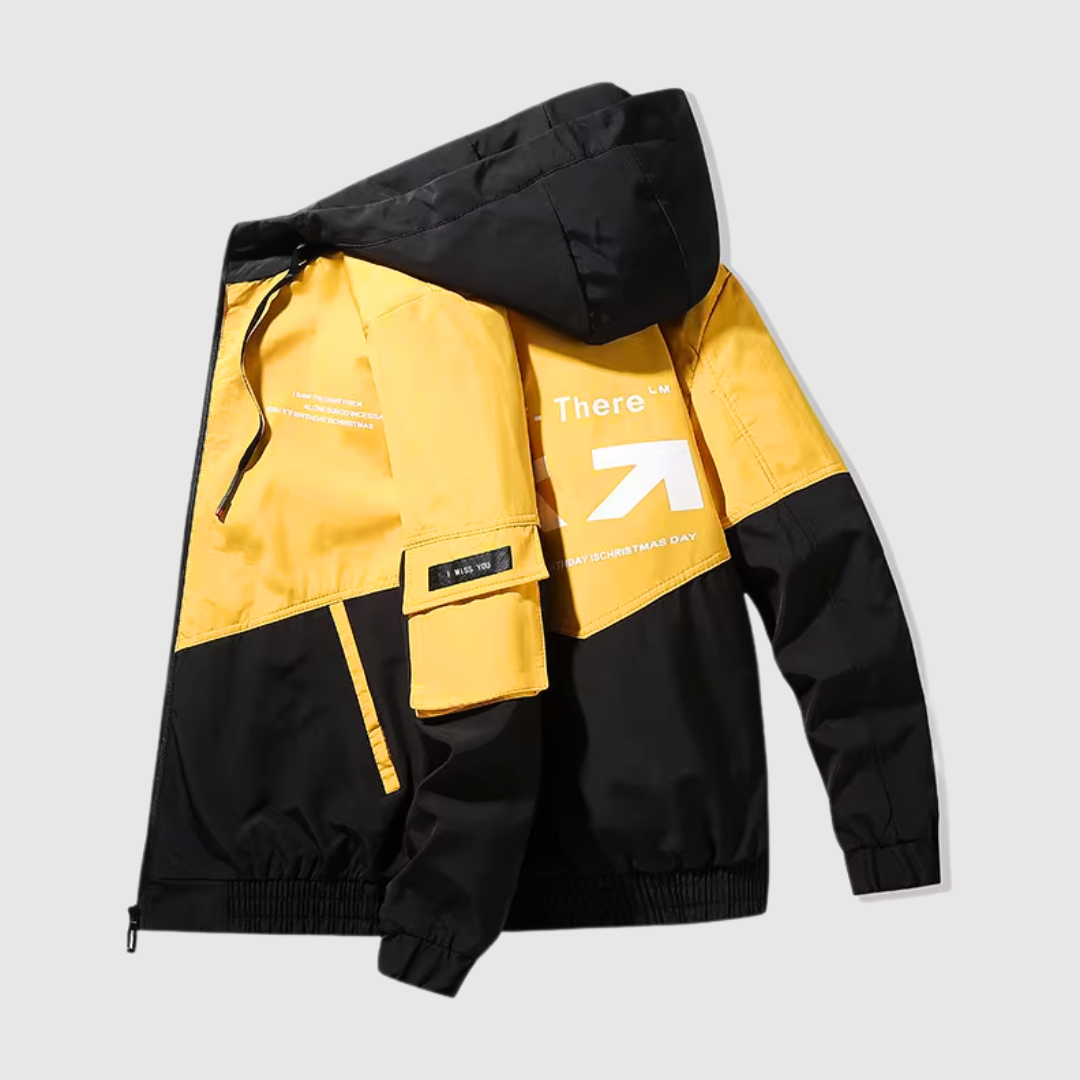 yellow hooded jacket for men 