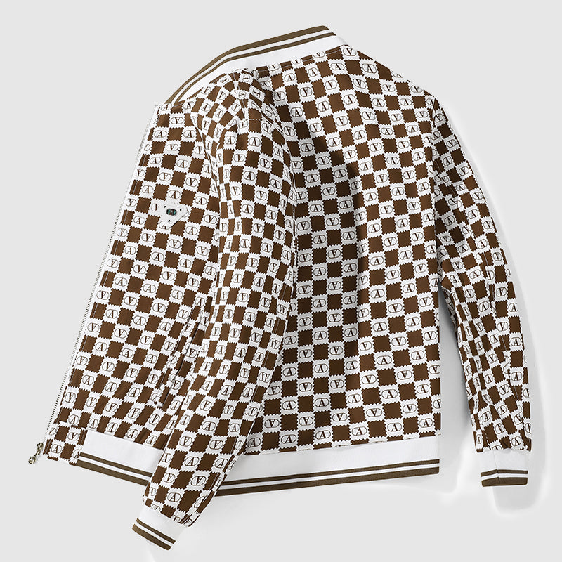 Jack Washington Retro Checkerboard Bomber Jacket