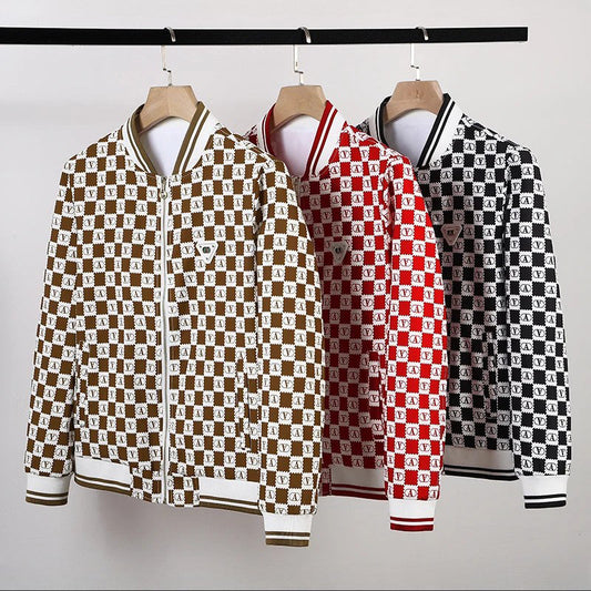 Jack Washington Retro Checkerboard Bomber Jacket