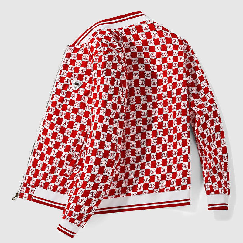 Jack Washington Retro Checkerboard Bomber Jacket