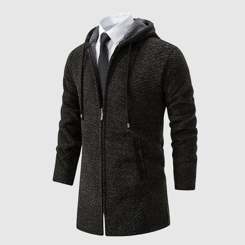 Jack Washington Textured Knit Hooded Coat