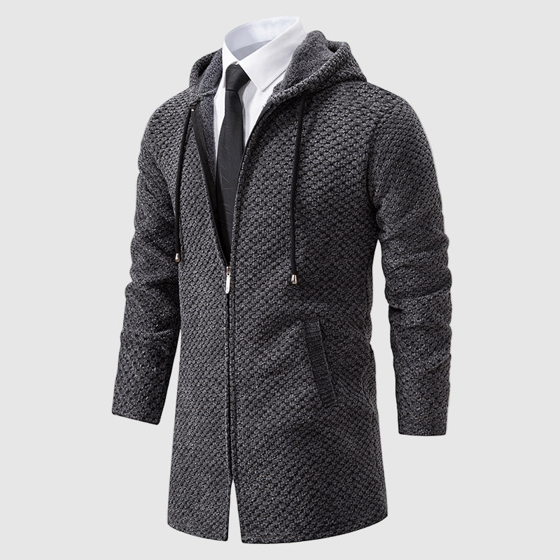 Jack Washington Textured Knit Hooded Coat