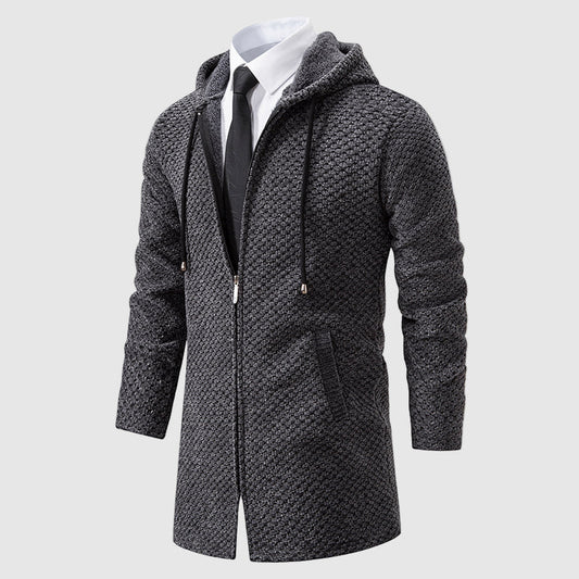 Jack Washington Textured Knit Hooded Coat
