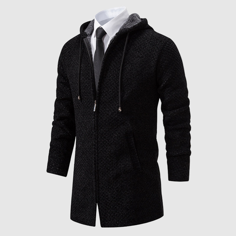 Jack Washington Textured Knit Hooded Coat