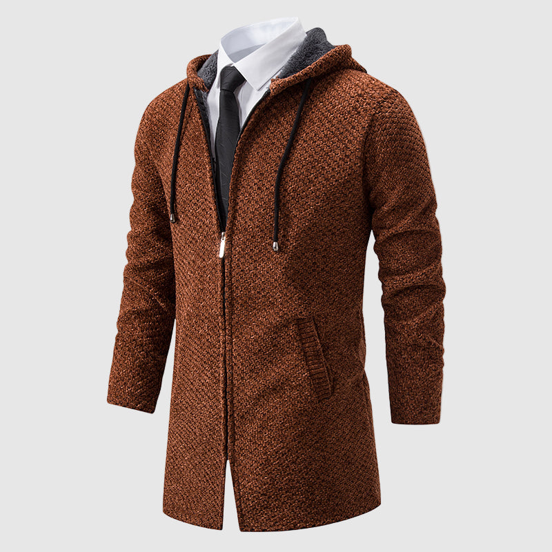 Jack Washington Textured Knit Hooded Coat