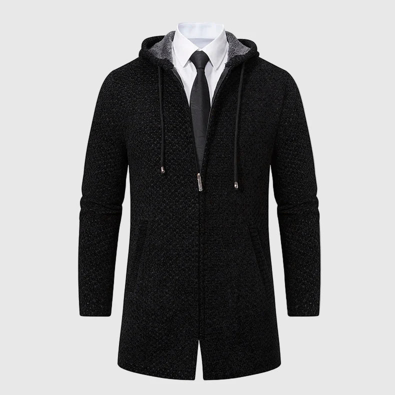 Jack Washington Textured Knit Hooded Coat
