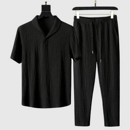 James Scott Casual Shirt Trouser Set New Arrival Men Fashion Black