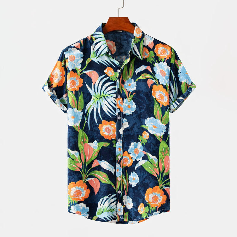 James Scott Floral Shirt with Short Sleeves