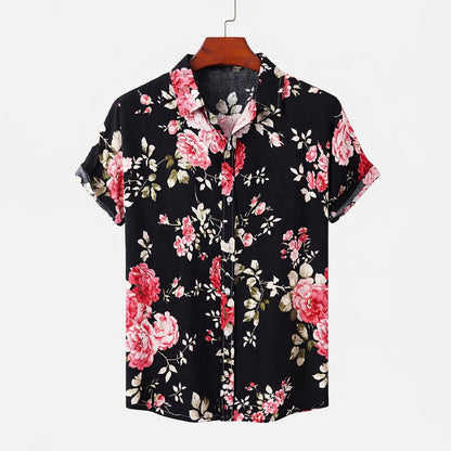 James Scott Floral Shirt with Short Sleeves