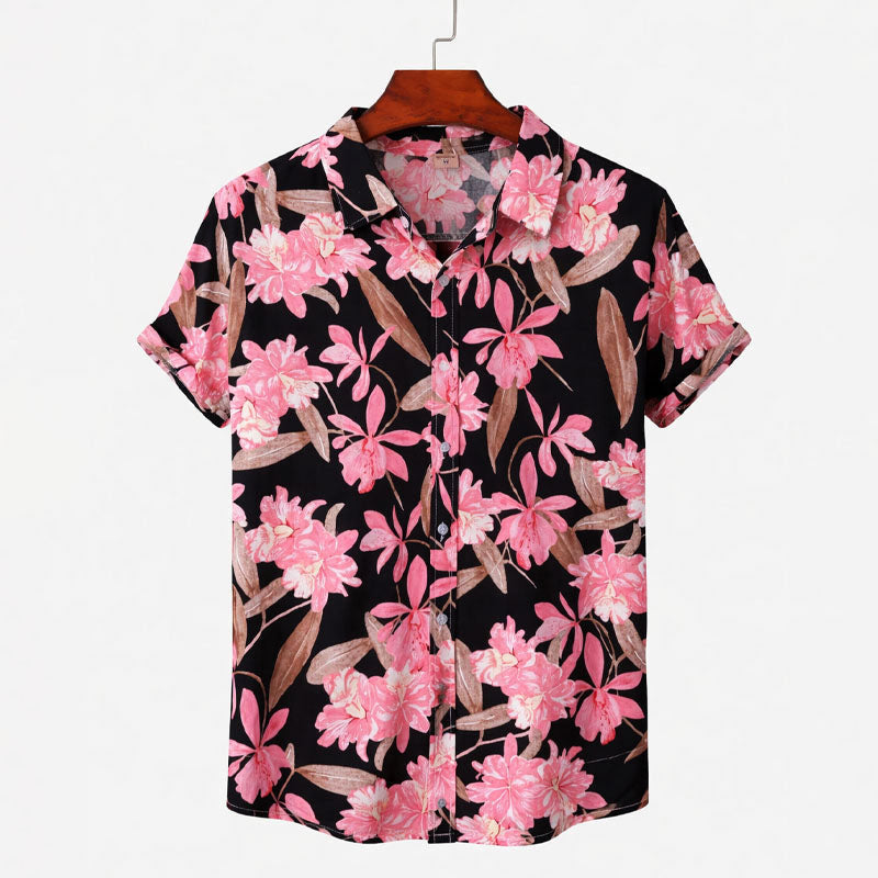James Scott Floral Shirt with Short Sleeves