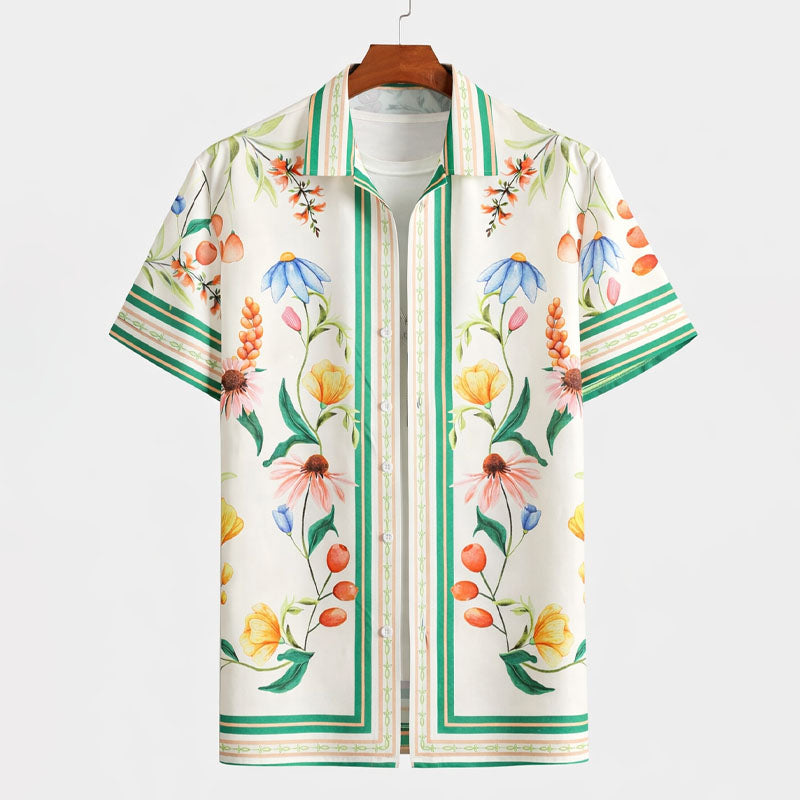 James Scott Floral Short Sleeve Button-Up Shirt