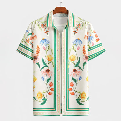 James Scott Floral Short Sleeve Button-Up Shirt
