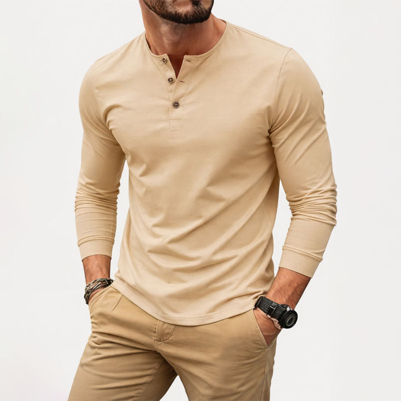 James - Long Sleeve Henley Shirt