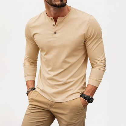 James - Long Sleeve Henley Shirt