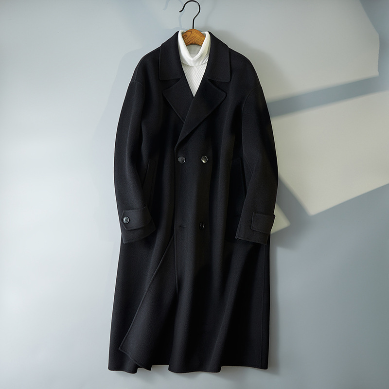 James Smith Men Wool Trench Coat