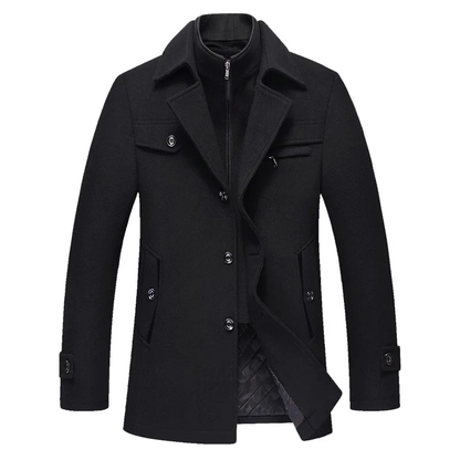 James Washington Men Mid-Length Wool Coat