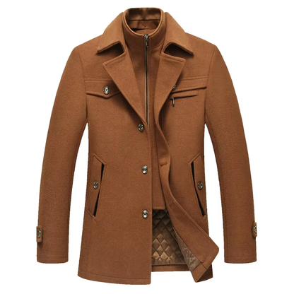 James Washington Men Mid-Length Wool Coat