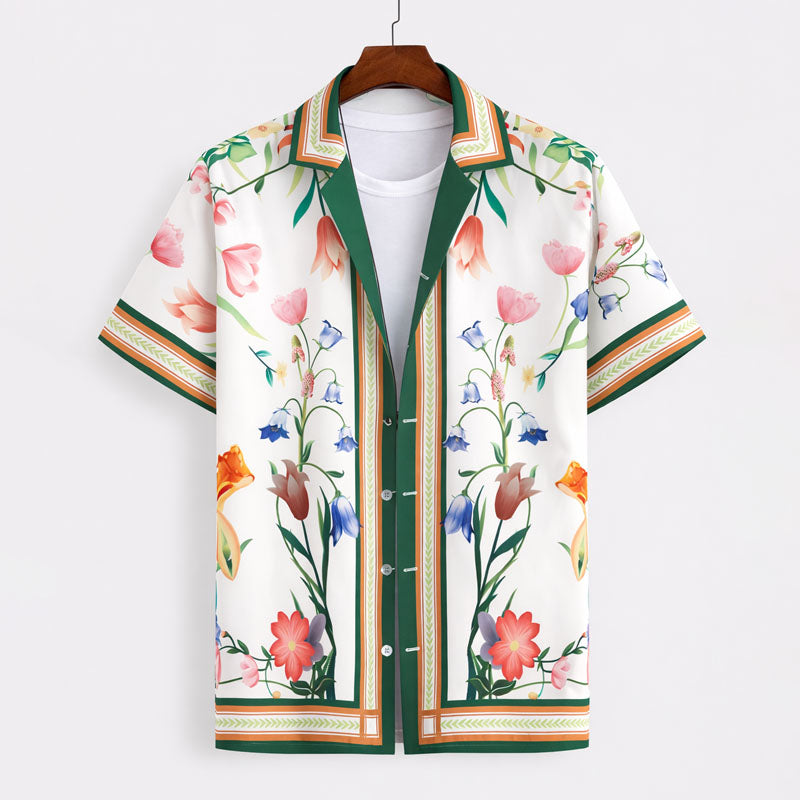 James Scott Floral Short Sleeve Button-Up Shirt