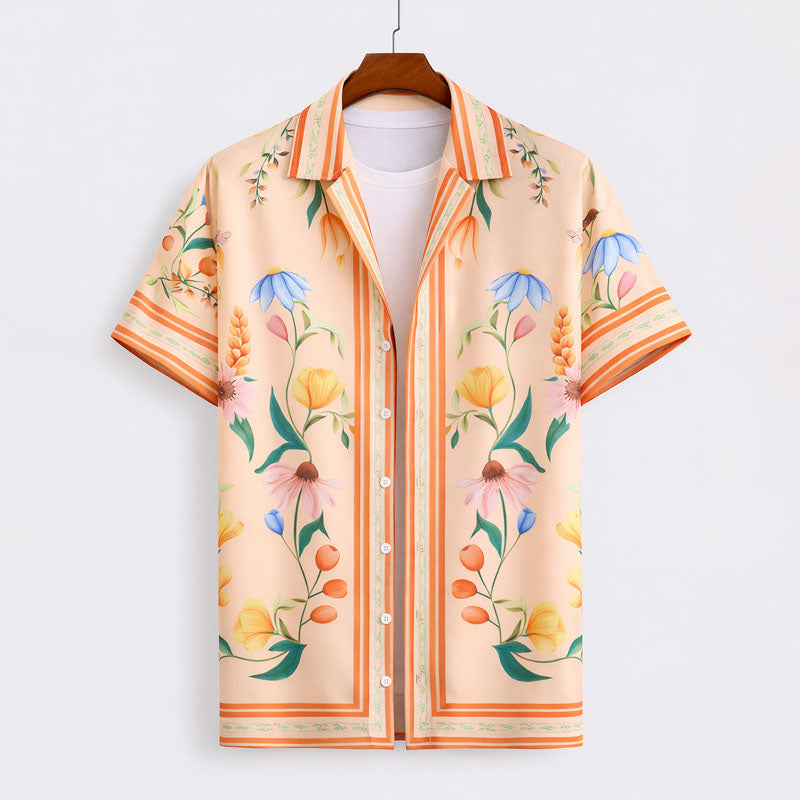James Scott Floral Short Sleeve Button-Up Shirt