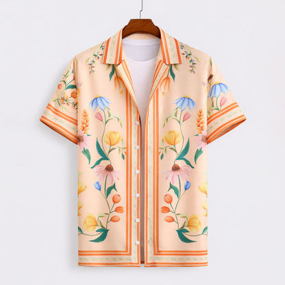 James Scott Floral Short Sleeve Button-Up Shirt