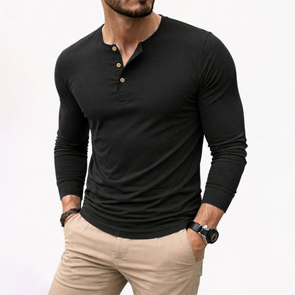 James - Long Sleeve Henley Shirt