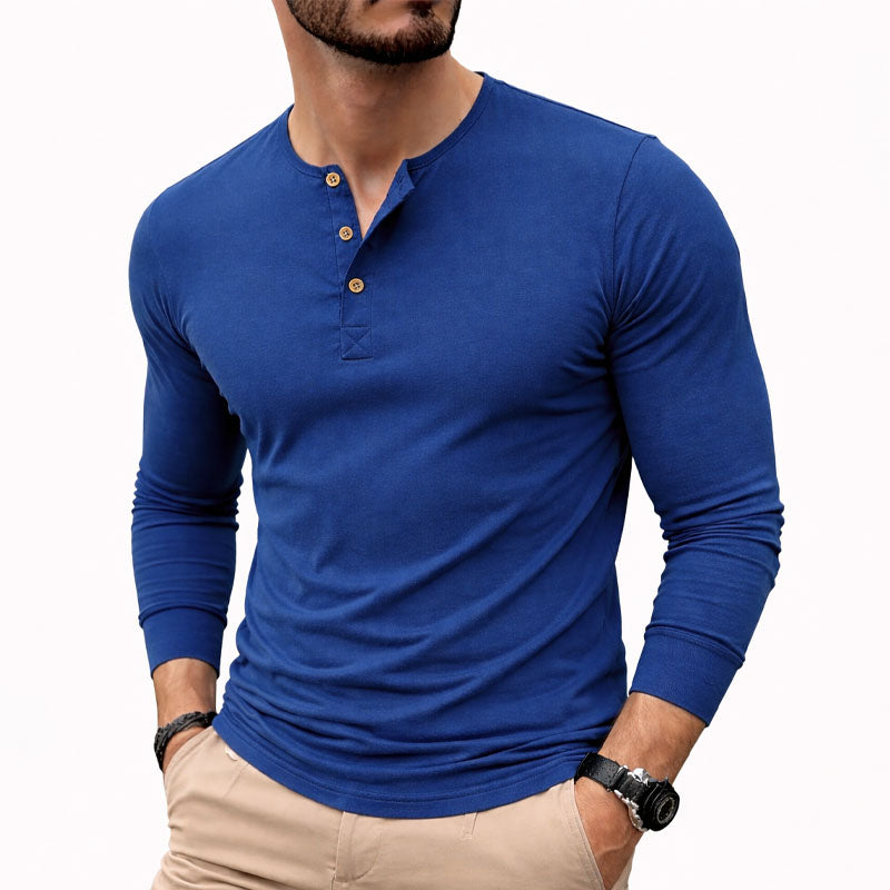 James - Long Sleeve Henley Shirt