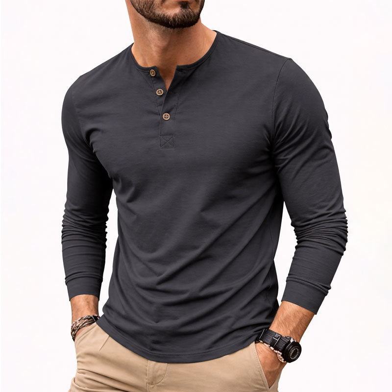 James - Long Sleeve Henley Shirt