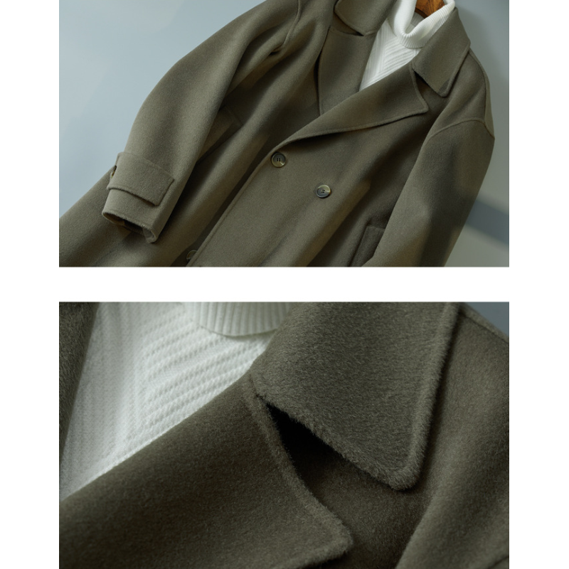 James Smith Men Wool Trench Coat