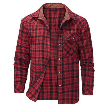 Long Sleeve Lumberjack Button-Up Shirt for Men