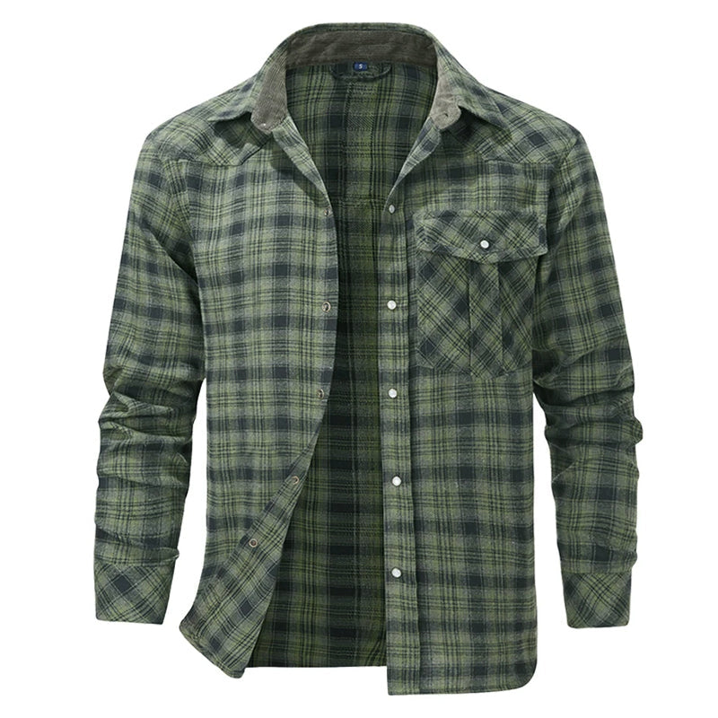 Long Sleeve Lumberjack Button-Up Shirt for Men