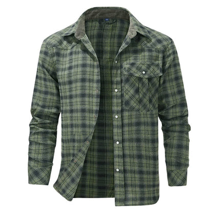 Long Sleeve Lumberjack Button-Up Shirt for Men