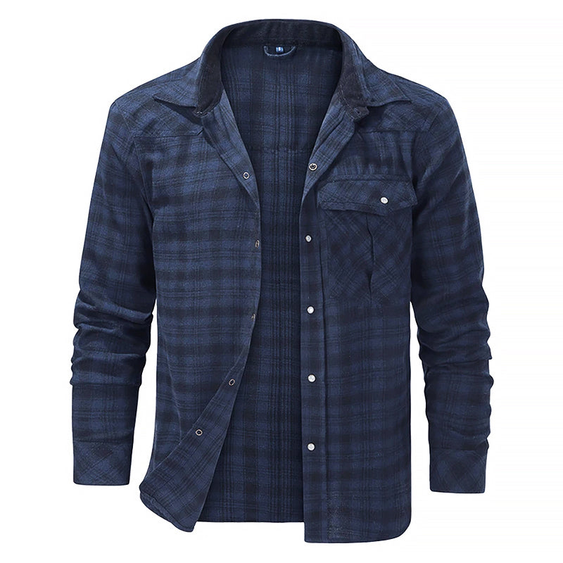 Long Sleeve Lumberjack Button-Up Shirt for Men