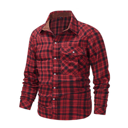 Long Sleeve Lumberjack Button-Up Shirt for Men