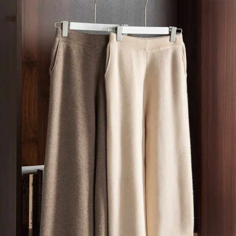 Luxe Flanelle Wide-Leg Pants by Camille Martin