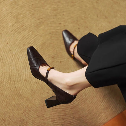 Marcelline Leather Mary Jane Heels