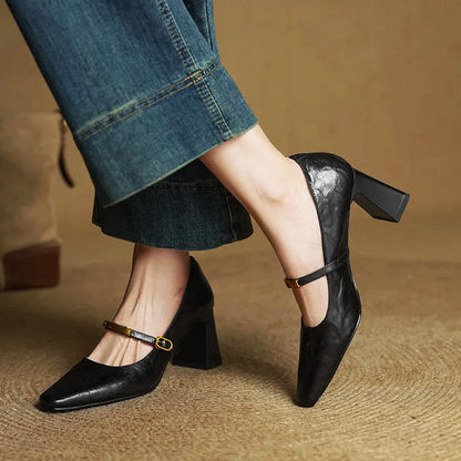 Marcelline Leather Mary Jane Heels