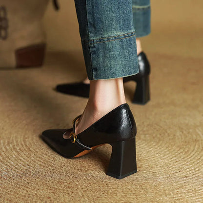 Marcelline Leather Mary Jane Heels