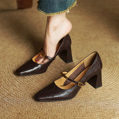 Marcelline Leather Mary Jane Heels