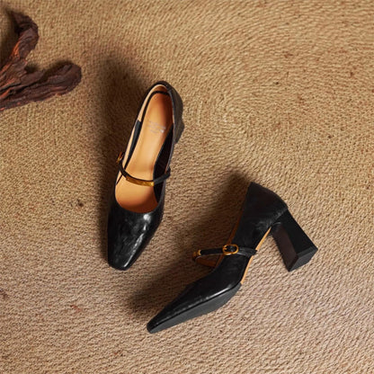 Marcelline Leather Mary Jane Heels